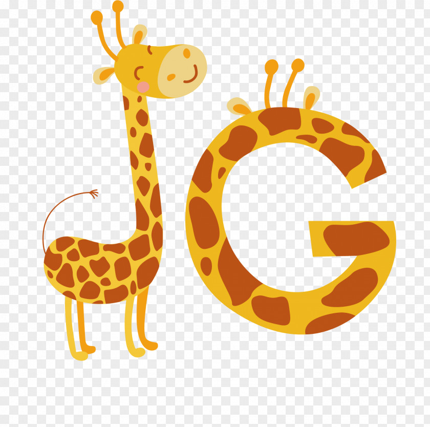 Cartoon Giraffe Cuteness Sticker PNG