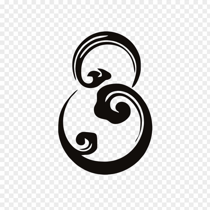 Chinese Wind Number 8 Logo Chinoiserie PNG