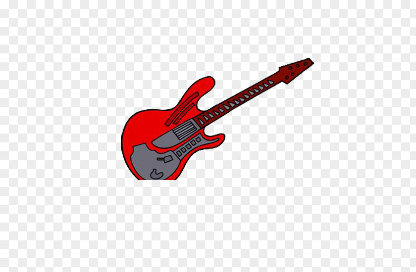 Red Guitar Electric Musical Instrument PNG