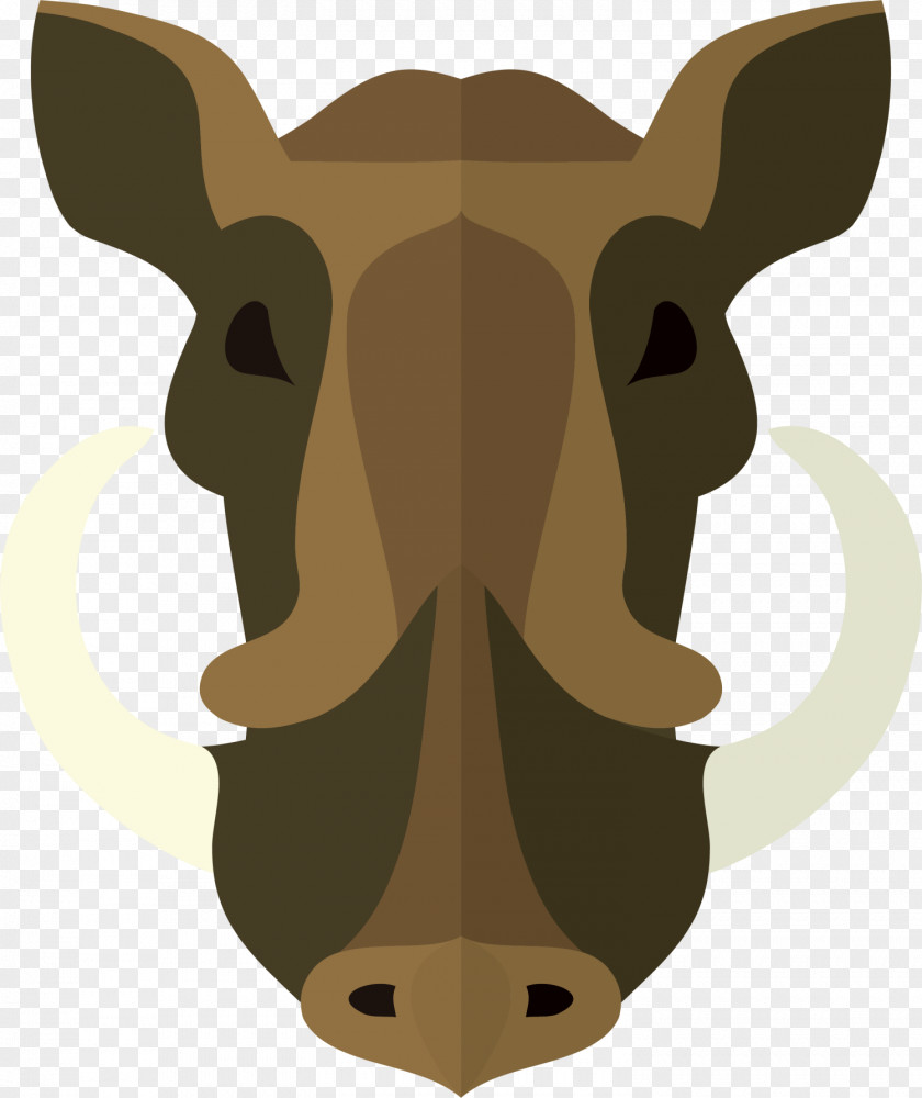 Simple Wild Boar With Coffee Color Common Warthog Christmas Ornament Ceramic Pattern PNG
