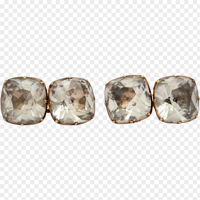 Gemstone Cufflink Earring Gold PNG