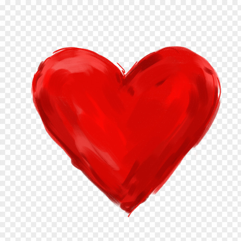 Hand-painted Red Heart Love Valentines Day PNG