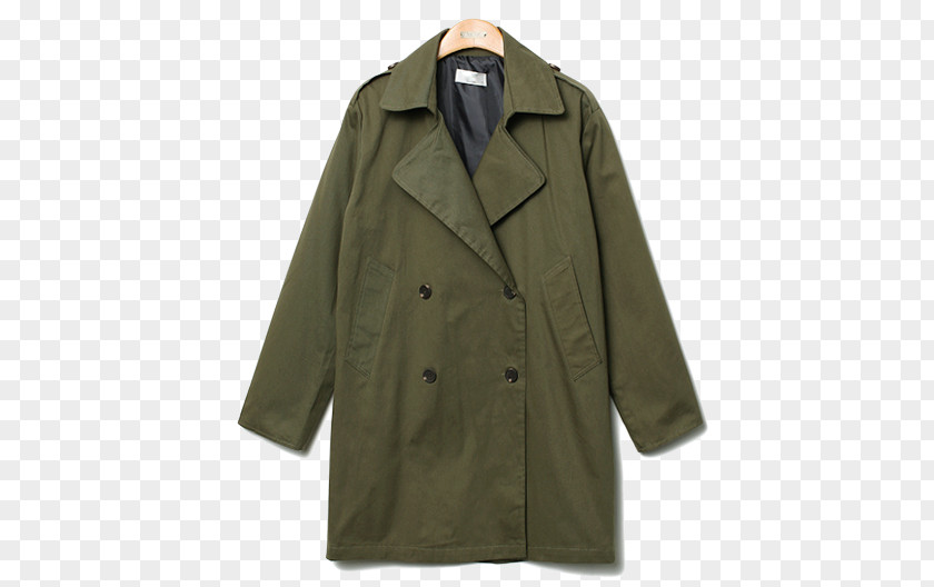 Trench Coat Overcoat Khaki Wool PNG