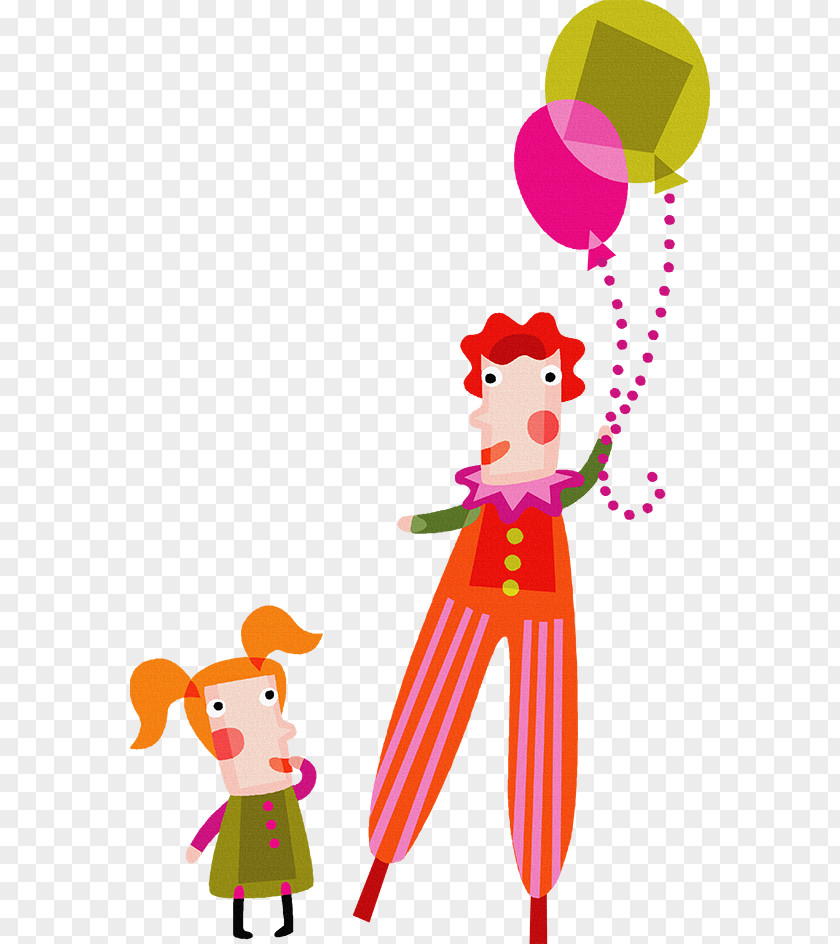 Cartoon Balloon Illustration Performance Clown Circus PNG