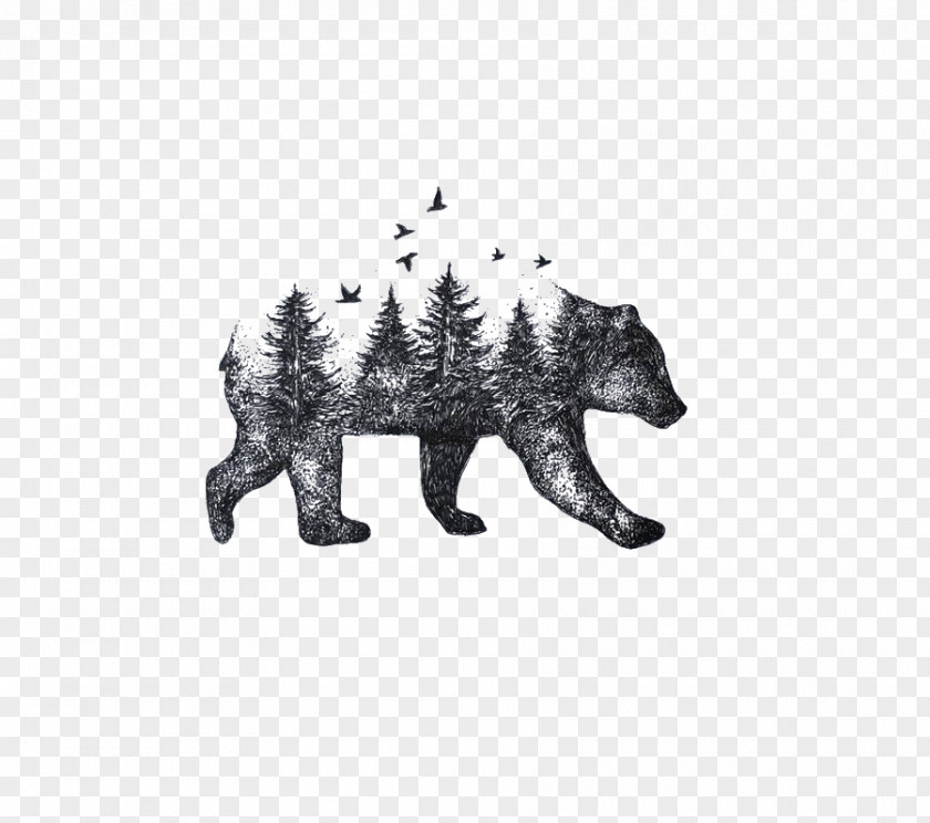 Bear Tattoo Drawing Nature Idea PNG