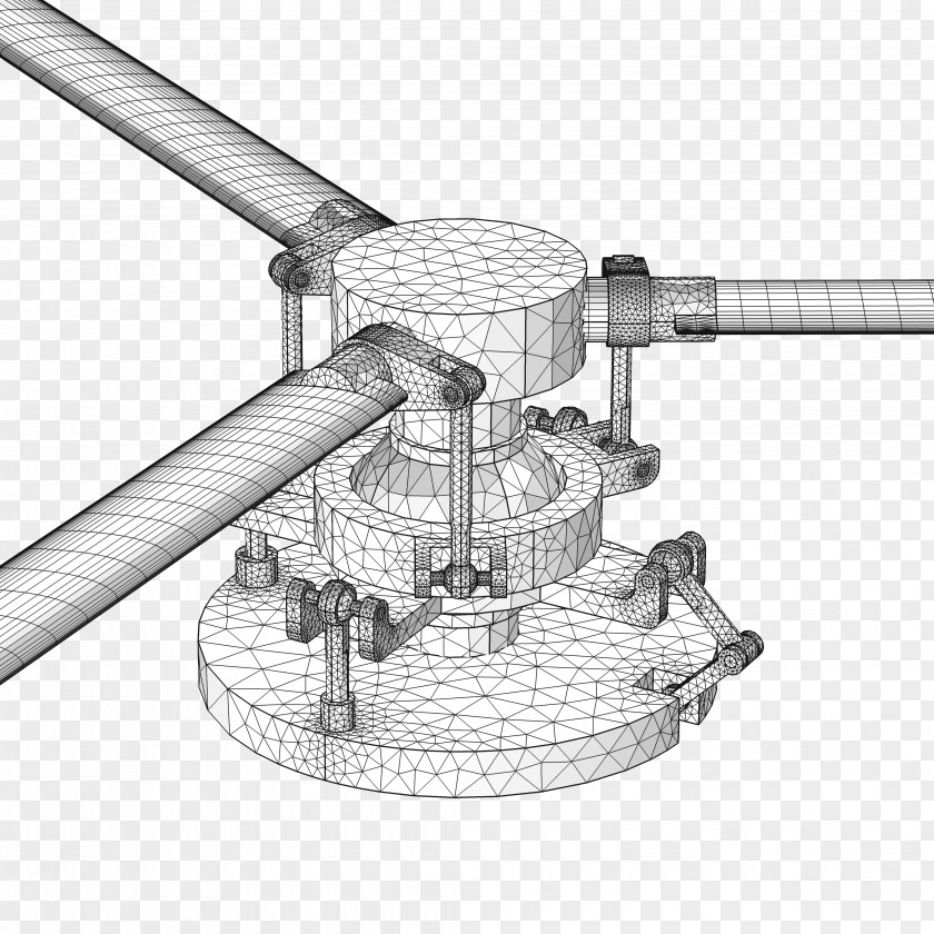 Helicopter Rotor Swashplate Reciprocating Engine Mechanism PNG