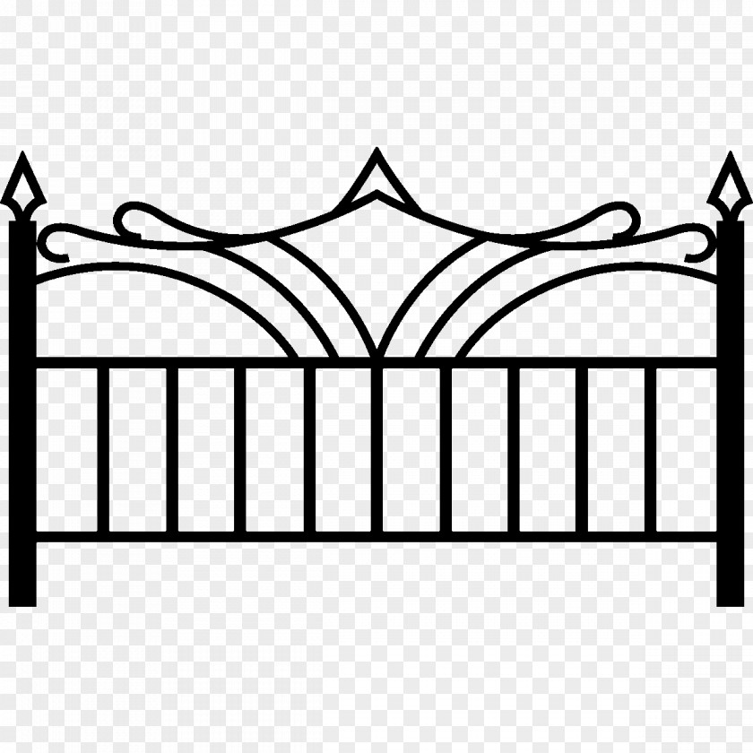 Bed Headboard Wrought Iron Wall Decal PNG