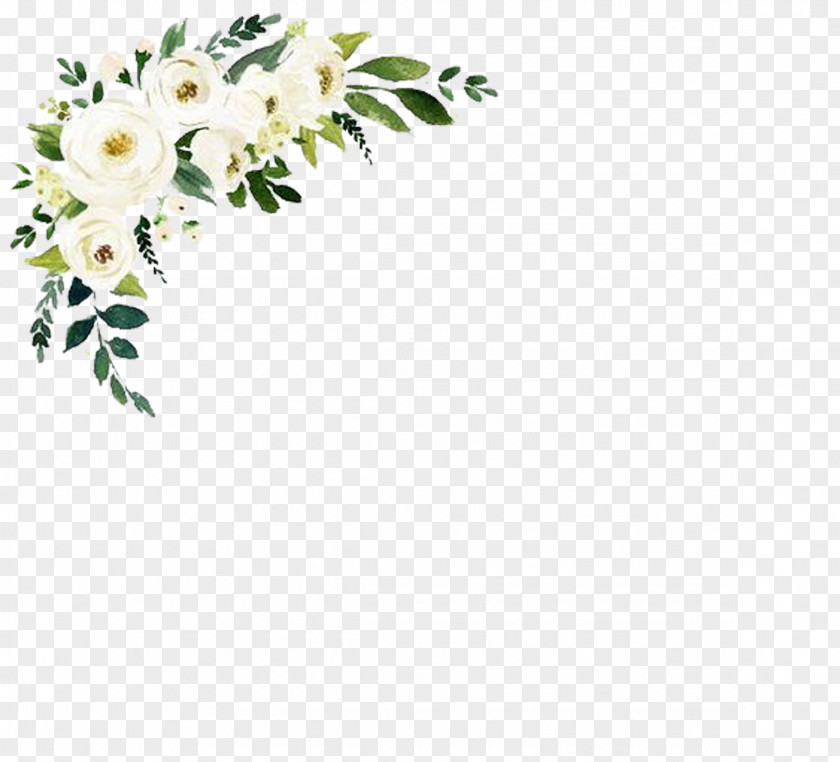 Branch Cut Flowers Floral Wedding Invitation Background PNG
