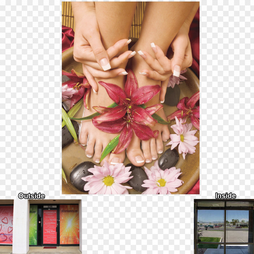 Chinese Massage Millennium Nails 1 Decal Paper Floral Design Window PNG