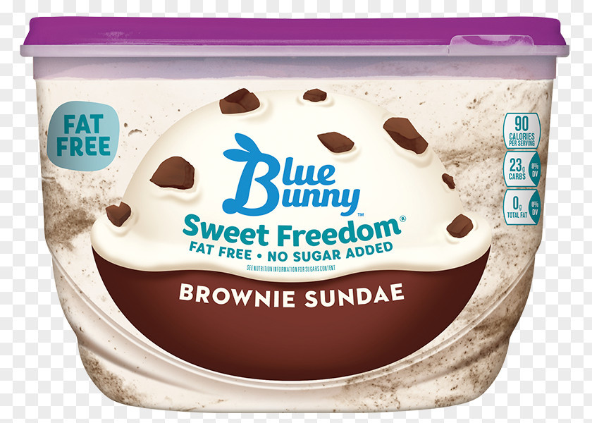 Ice Cream Blue Bunny Frozen Fat Free No Sugar Added Vanilla Sundae PNG
