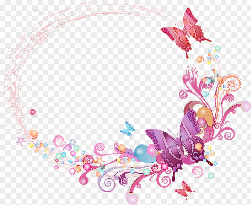Pink Lepidoptera Watercolor Butterfly Background PNG