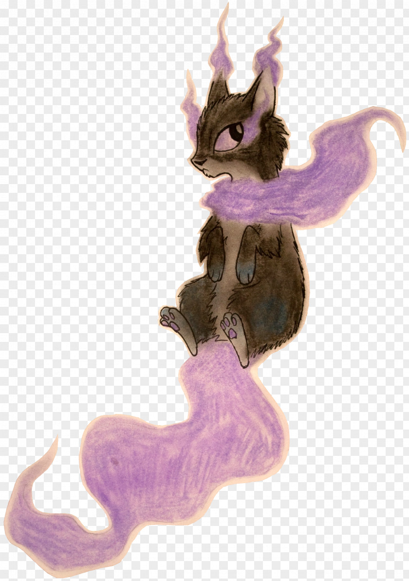 Cat Purple Figurine Legendary Creature PNG
