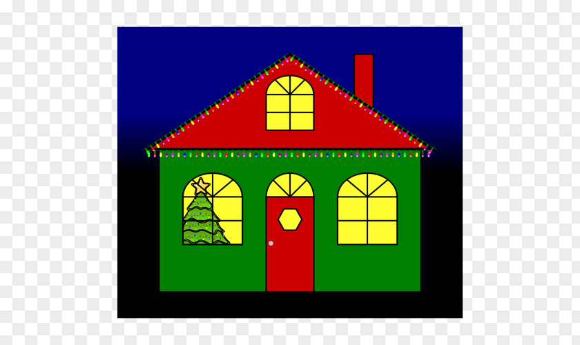 Christmas Gingerbread House Lights Clip Art PNG