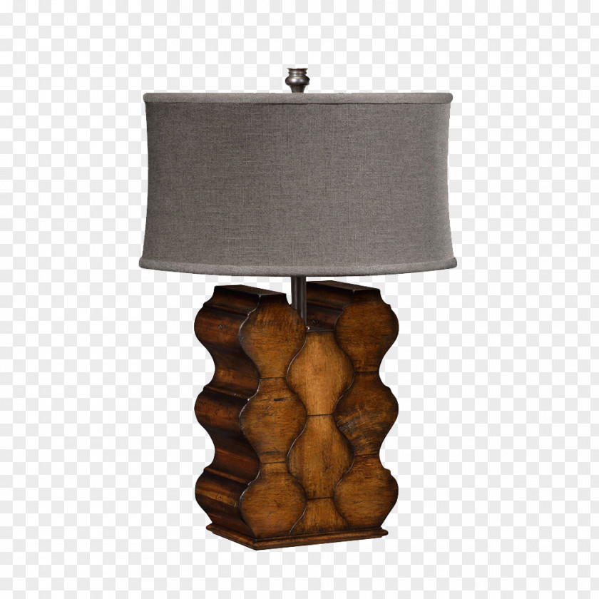 Irregular Geometric Retro Dark Wood Desk Lamp Table Geometry Living Room PNG