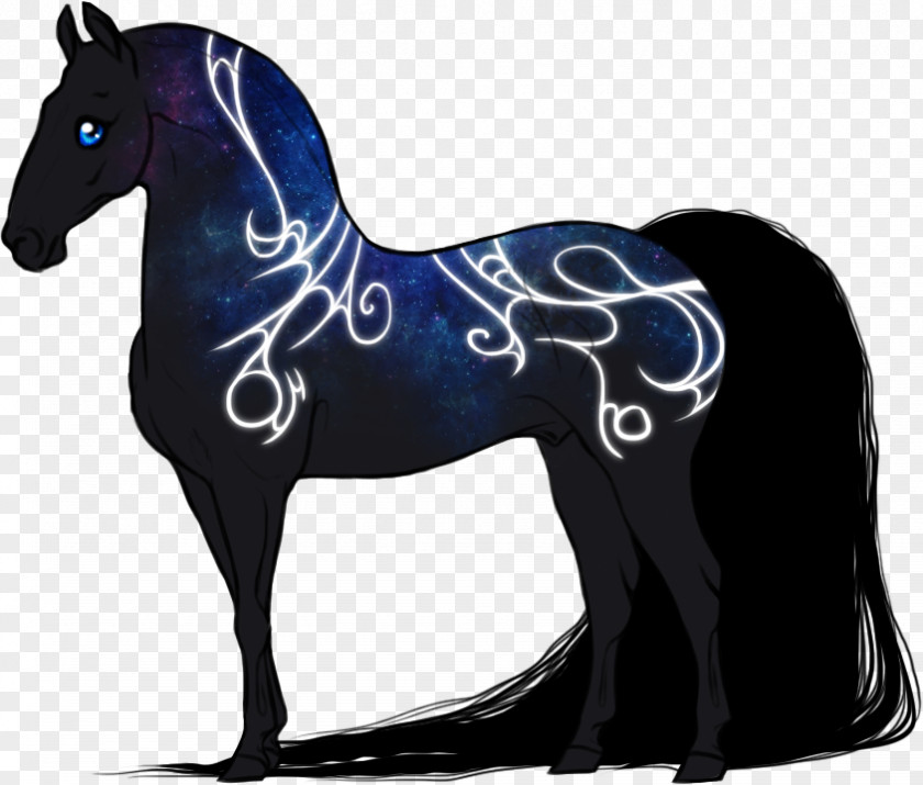 Mustang Pony Stallion Halter Cobalt Blue PNG