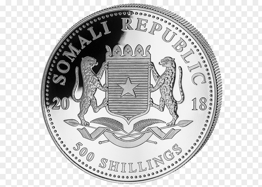 Elephant Somalia African Bush Bullion Coin PNG