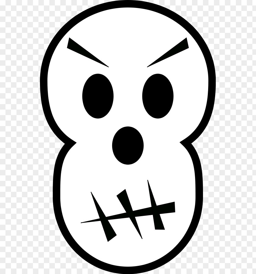 Funny Skull Halloween White Clip Art PNG