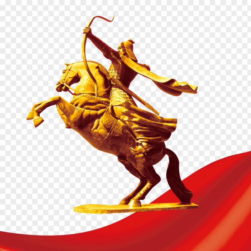 Horseback Archer Sculpture Download Zhongbao'an Fang Computer File PNG