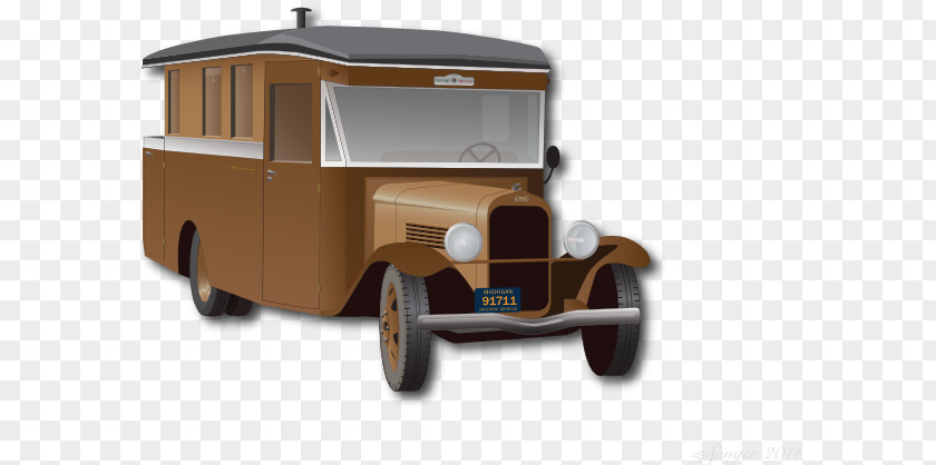 Old Fashion Classic Car Van Pickup Truck Clip Art PNG