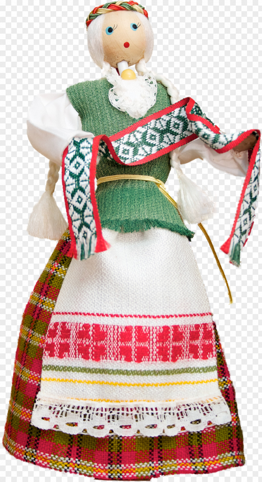 Traditional Lithuania Peg Wooden Doll Folk Costume Clothing PNG