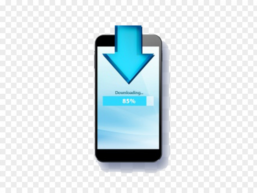 Arrow Phone Model Mobile App Download Icon Design PNG