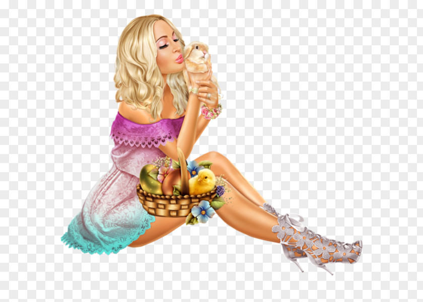 Easter Bunny Woman Clip Art PNG