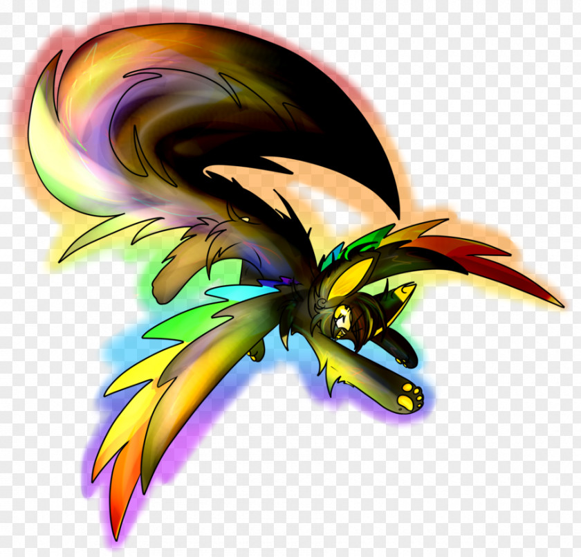 Rainbow Feather DeviantArt Fan Art PNG