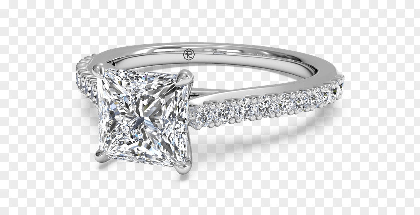 Surprise Woman Diamond Wedding Ring Princess Cut Engagement PNG