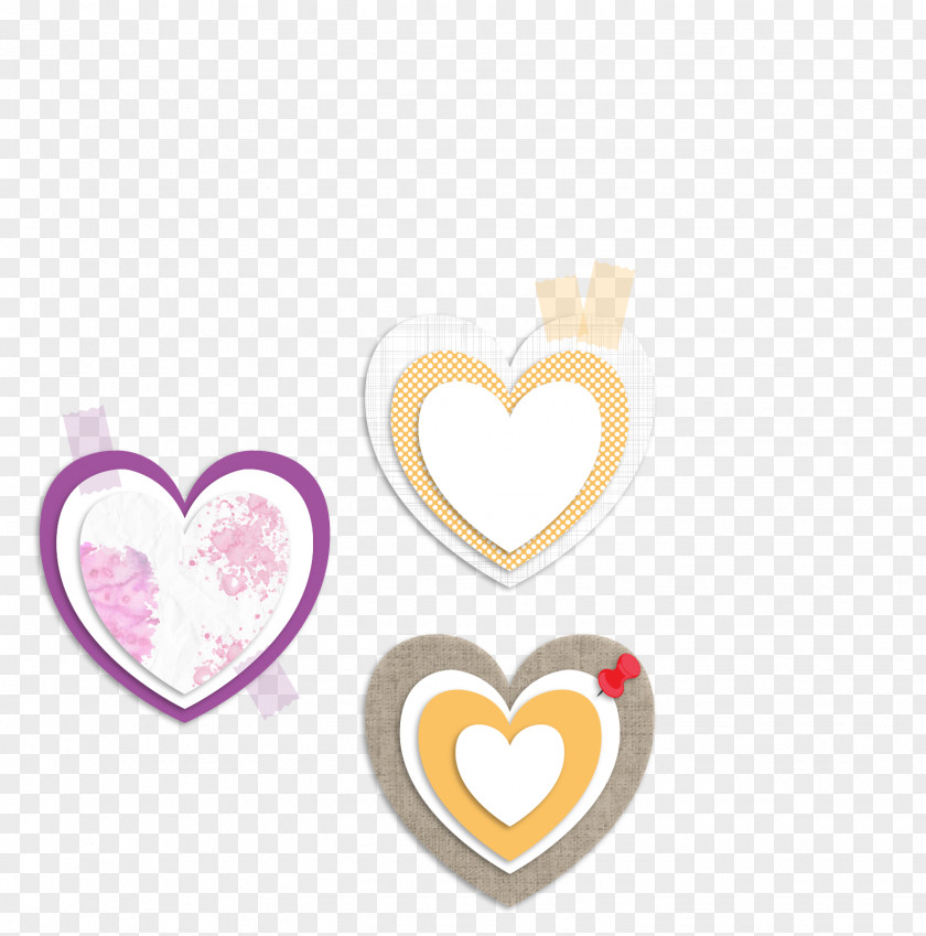 Vector Hand-painted Love Tag Post-it Note Heart Paper PNG