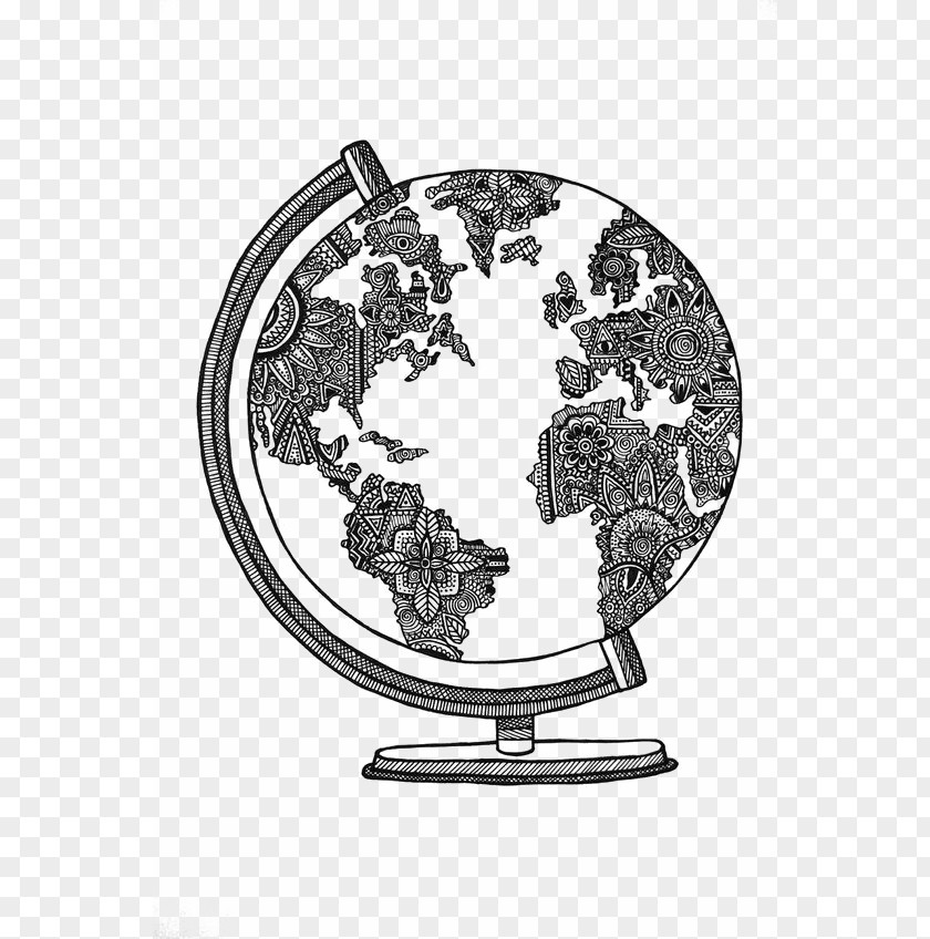 Globe World Drawing Sketch PNG