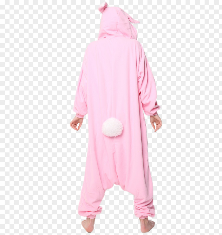 Pink Bunny Ears Robe Pajamas Costume Kigurumi Poland PNG