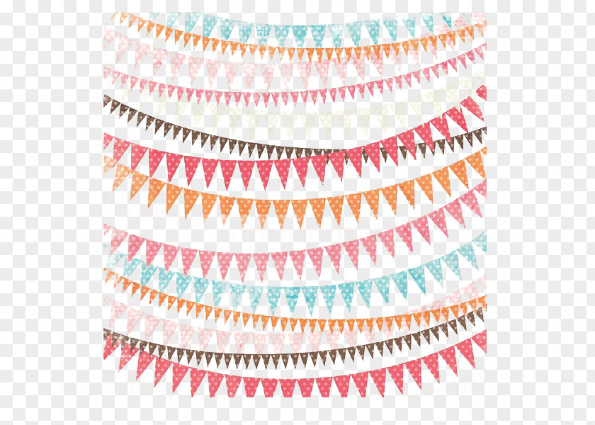Flag Pattern Small Floral Element Paper Material PNG
