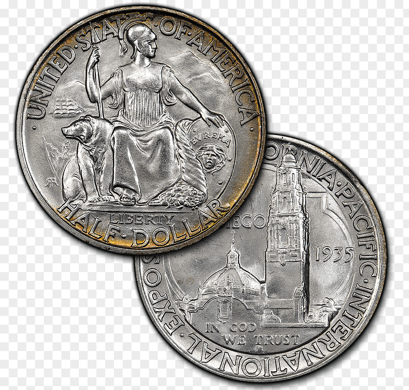 Half Dollar Coin Medal Silver PNG