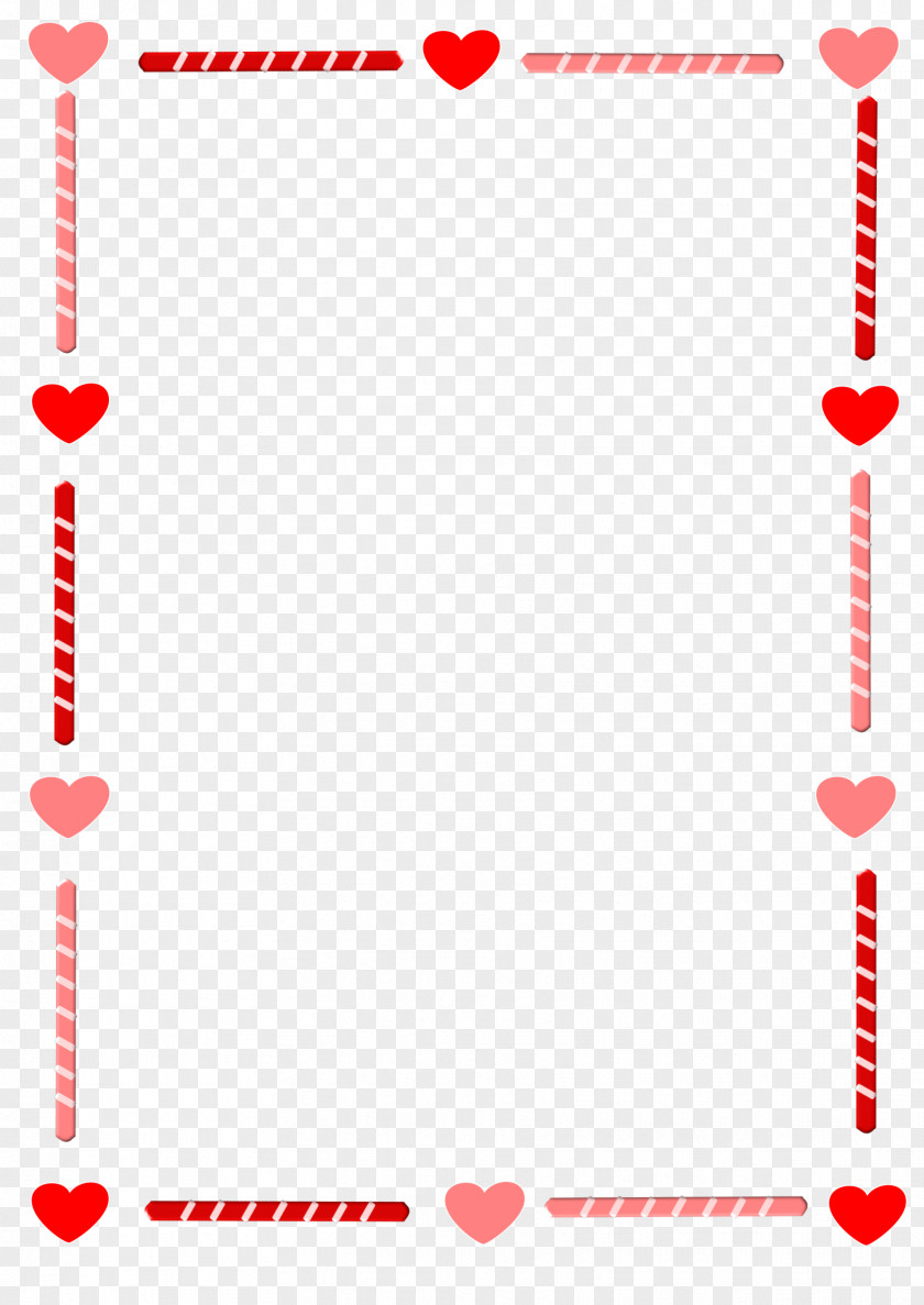Heart Border Valentine's Day Love Clip Art PNG