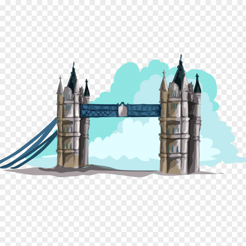 Painted London Bridge Vector Tower Euclidean PNG