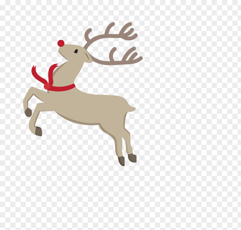 Running Reindeer Rudolph PNG