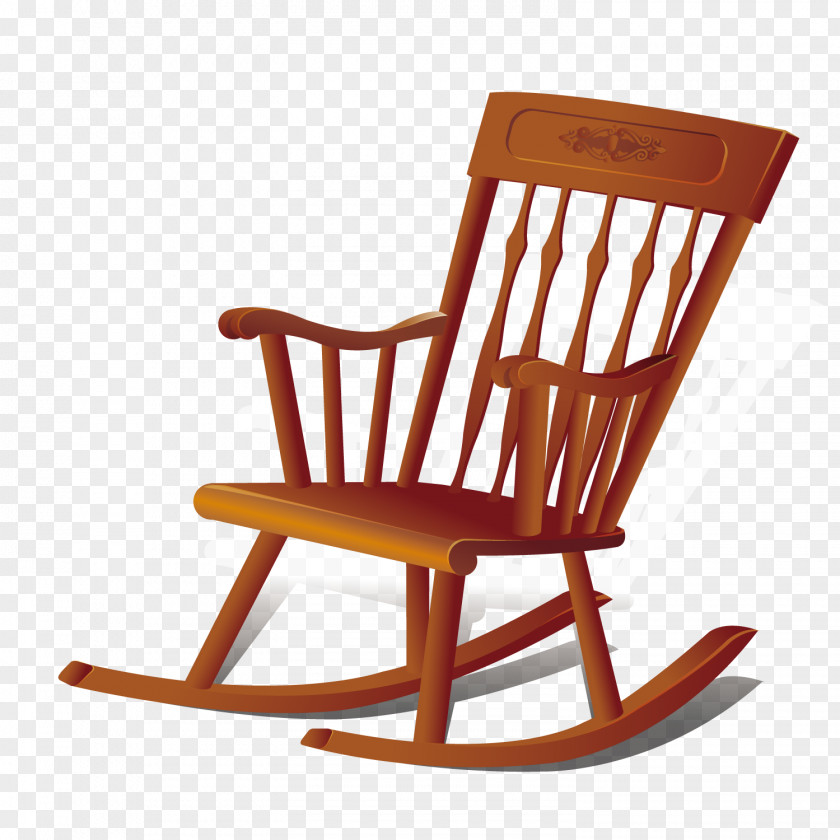 Vector Wooden Rocking Chair Furniture Couch Household Goods PNG