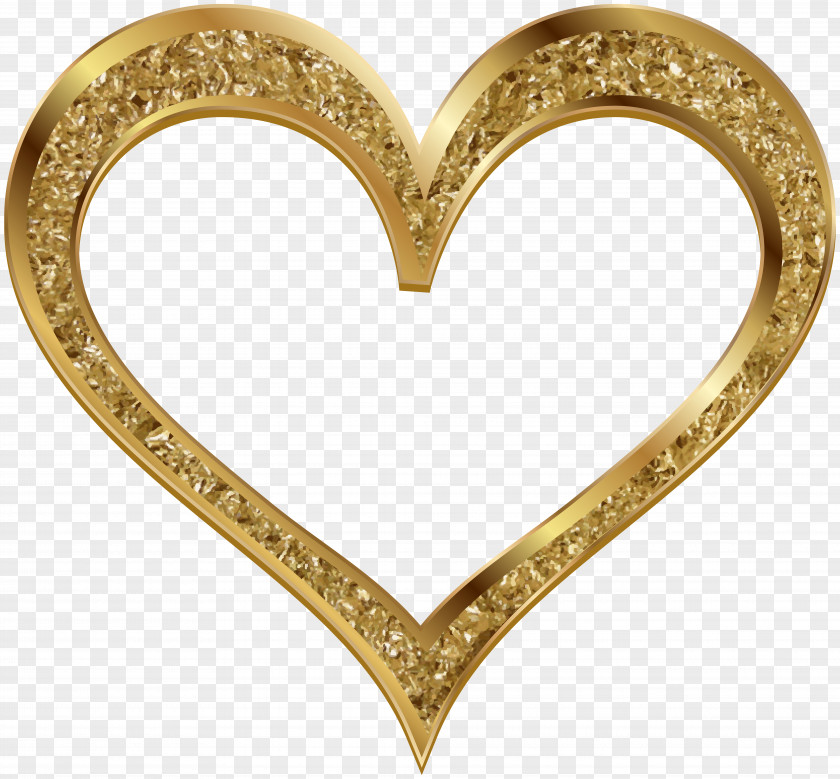 Gold Heart Clip Art Image PNG
