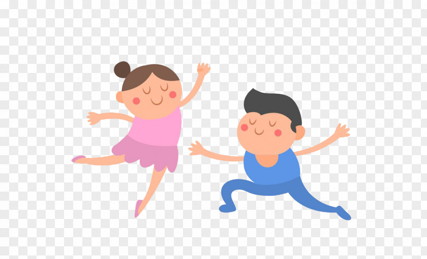 Male And Female Ballet Cartoon Dancer PNG