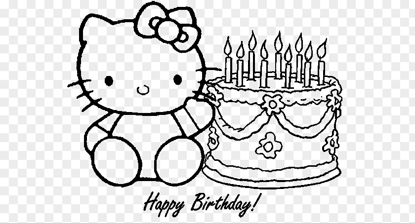 Happy-birthday Template Hello Kitty Coloring Book Birthday Drawing PNG