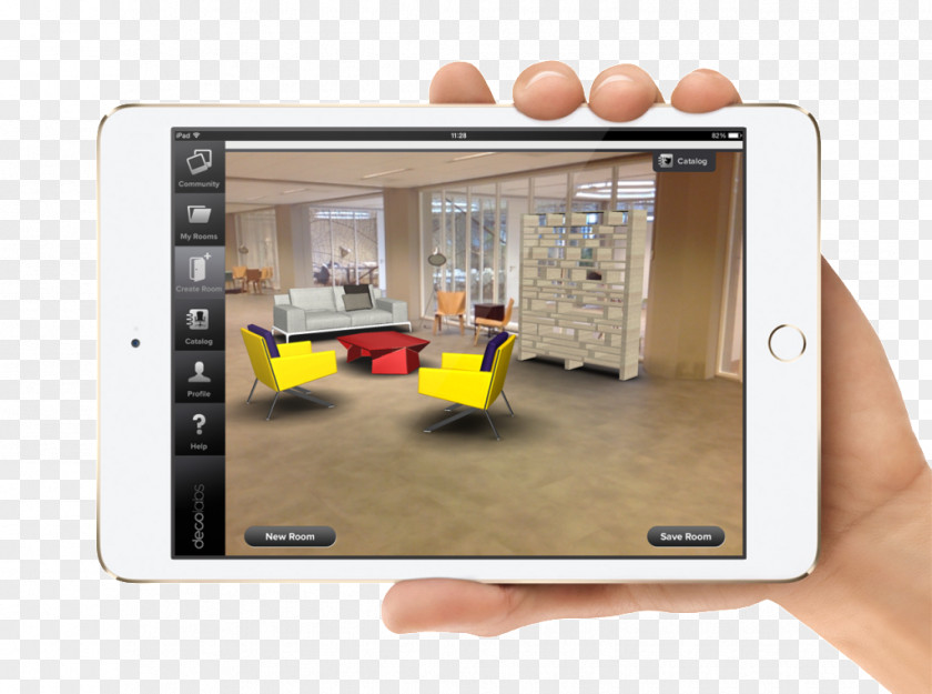 Holding Augmented Reality Furniture Interior Design Services PNG
