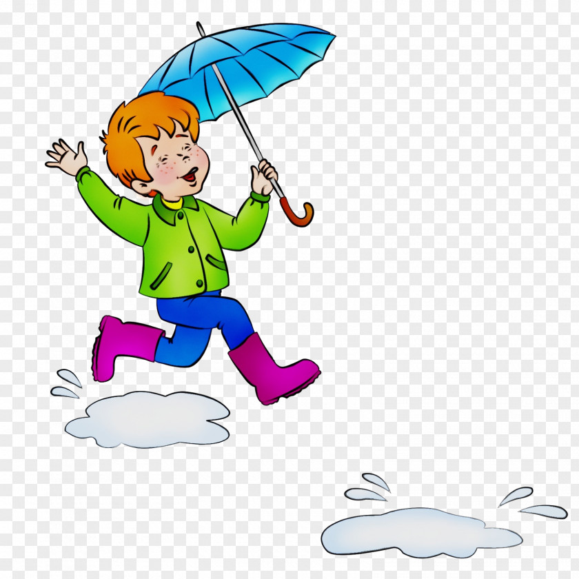 Cartoon Umbrella Smile Happiness PNG