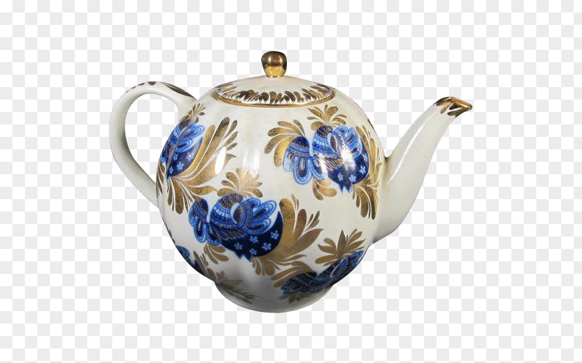 Kettle Teapot Blue And White Pottery Ceramic Cobalt PNG