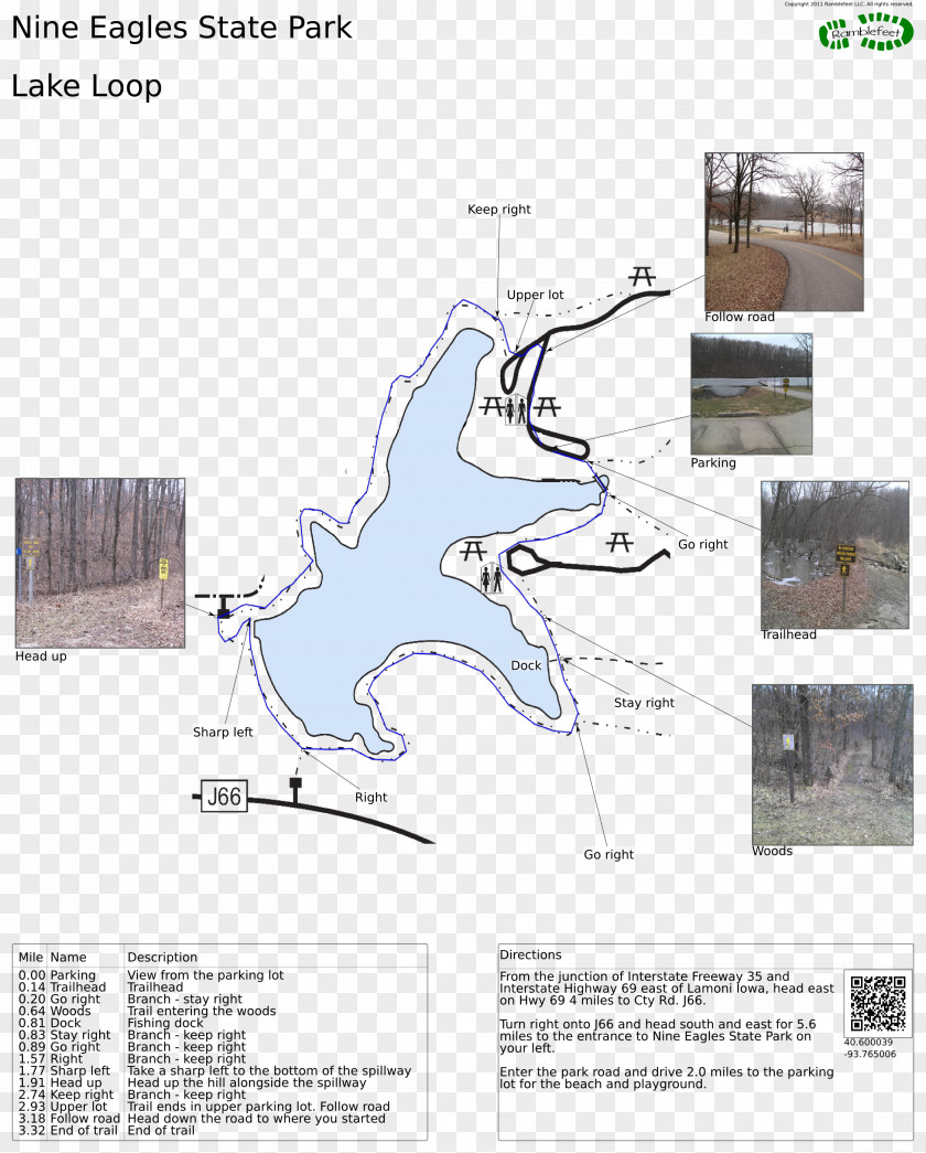 Park Trail Nine Eagles State Map Lake PNG