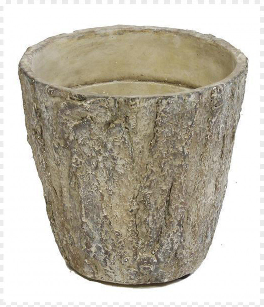 Bark Flowerpot Concrete Cement Sand Ceramic PNG