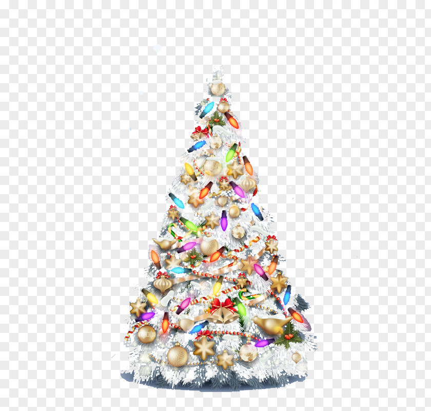 Beautifully Designed Silver Christmas Tree Vector Material Adobe Illustrator PNG