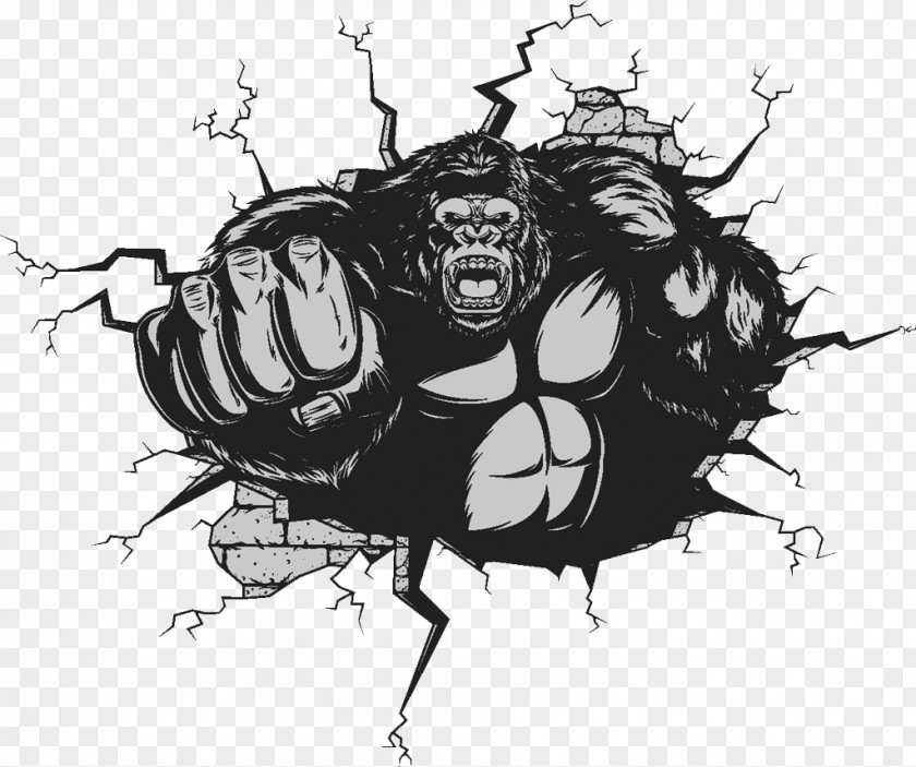 Creative Gorilla Ape King Kong Illustration PNG