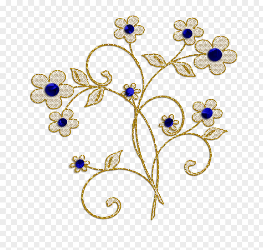Jewellery Cobalt Blue Cut Flowers Brooch Body PNG