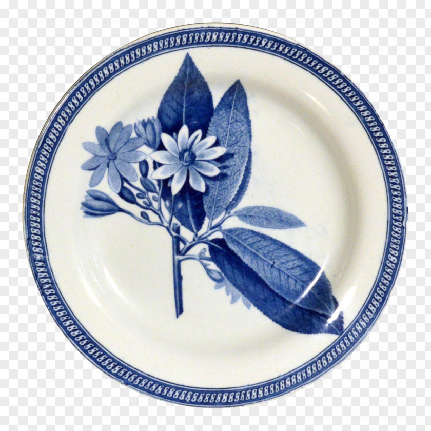 Plate Blue And White Pottery Porcelain Underglaze PNG