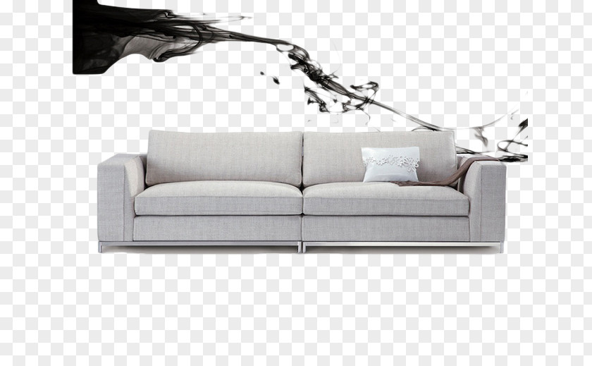 HD Sofa Poster Design Couch Bed Chinoiserie Ink Wash Painting PNG